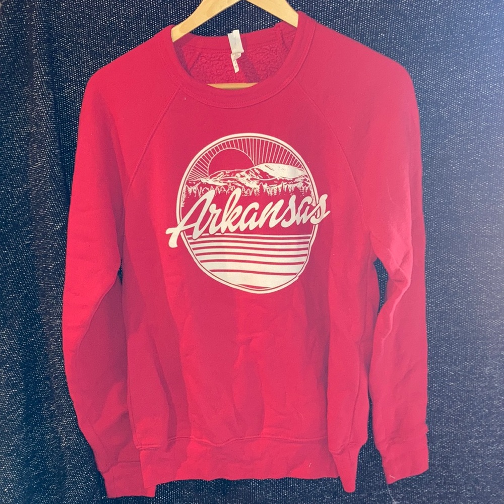 ARKANSAS Red Sweatshirt | Bella Canvas | Size Small ~ Fayetteville